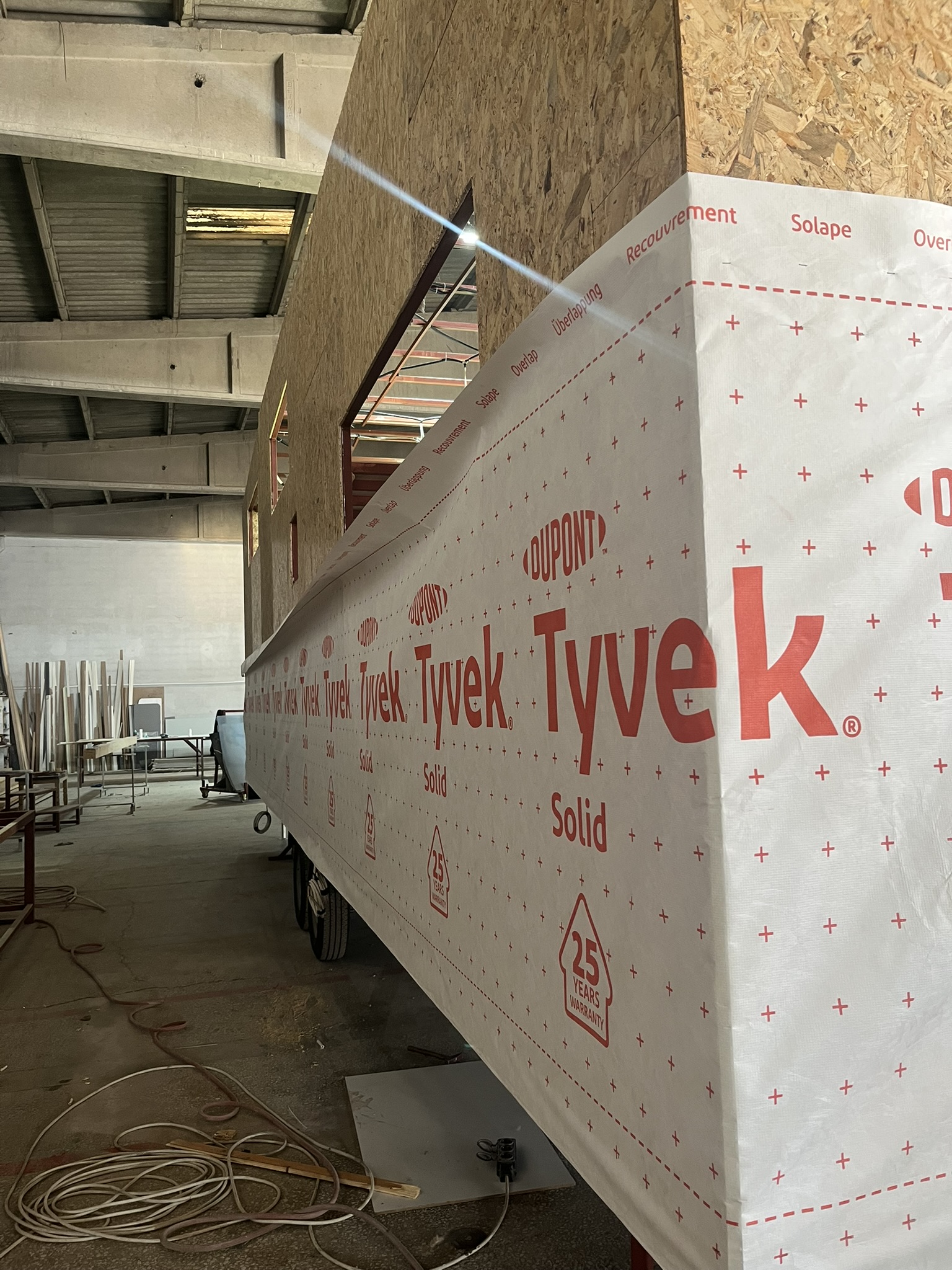 Piccola Vita üretiminde dış cepheye döşenen nefes alabilen Tyvek membran